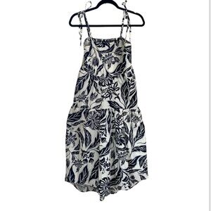 Who what wear dress midi black‎ white floral tropical NEW small
